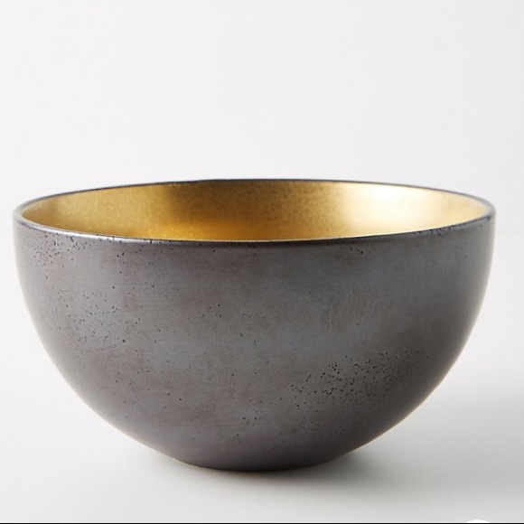 Anthropologie Other - Anthropologie Lydia Gold Porcelain Bowl
